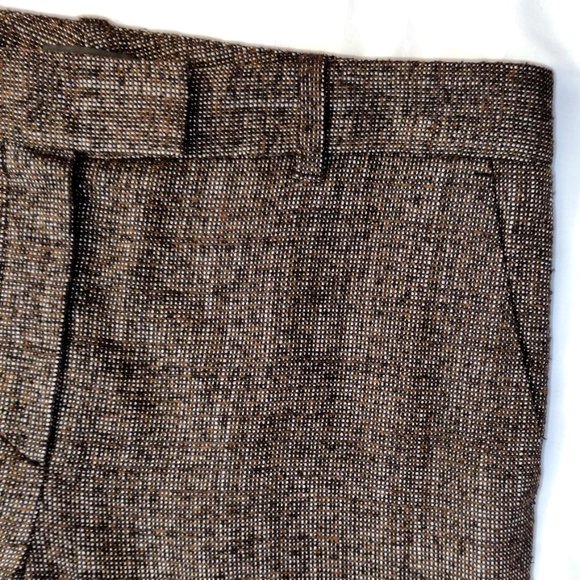NWOT FENDI Wool Slim Trousers in Brown & White Tweed Small Pants Pantalon Petit - Picture 13 of 15